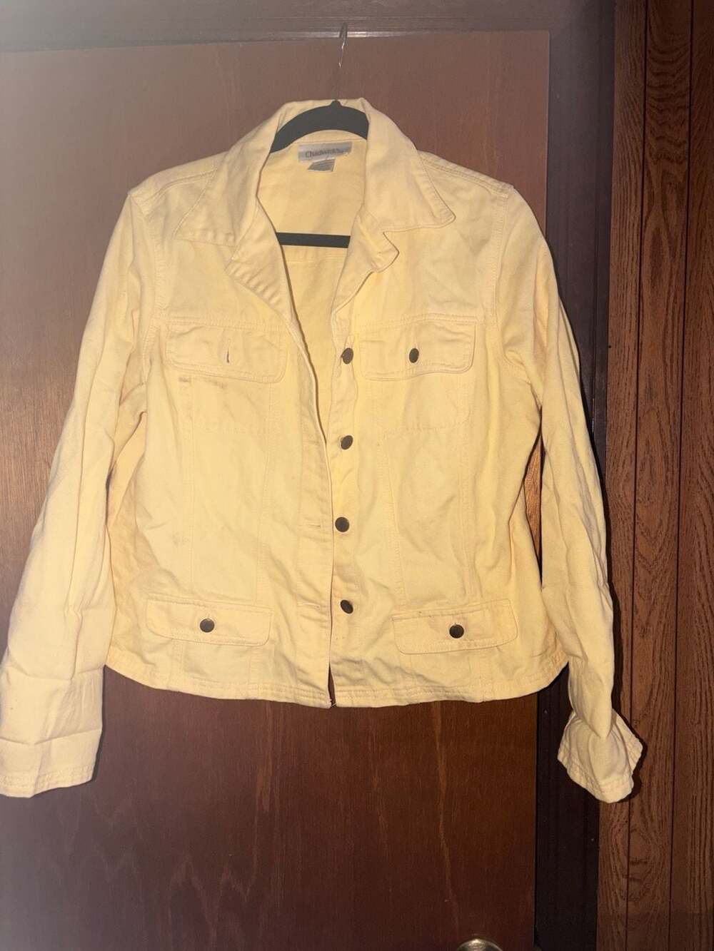 Chadwick's Denim Jacket Size 14 Yellow Cotton